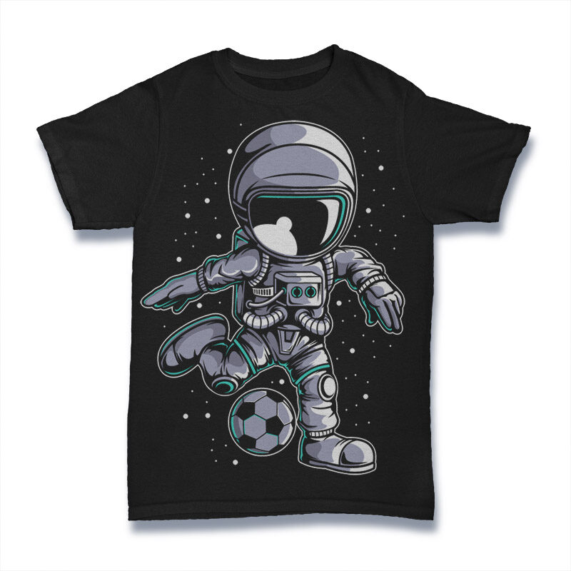 20 Astronaut Cartoon Tshirt Designs Bundle