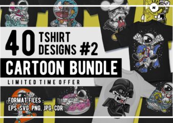 40 cartoon tshirt designs bundle #2