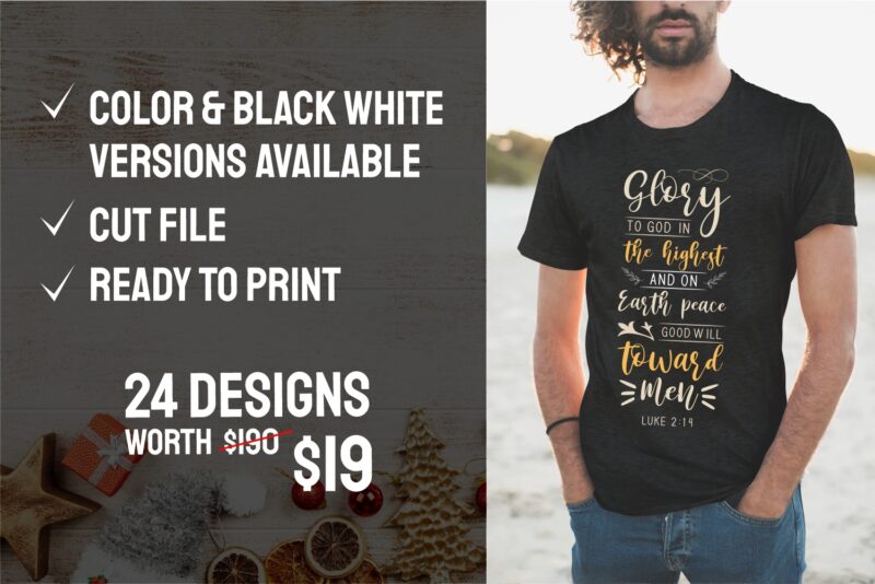 Christmas bible verses bundle T-shirt deisgn SVG PNG EPS, Typography lettering t shirts designs bundles, Bible verses bundle svg vector