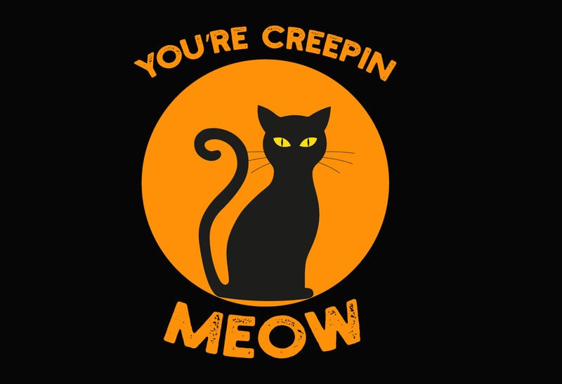 Creepin Meow Cat Halloween - Buy t-shirt designs
