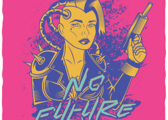No Future. Editable t-shirt design.