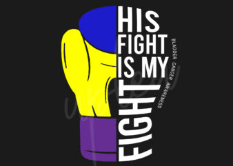 Her Fight Is My Fight For Bladder Cancer SVG, Bladder Cancer Awareness SVG, Marigold, Blue and Purple Ribbon SVG, Fight Cancer svg, Awareness Tshirt svg, Digital Files