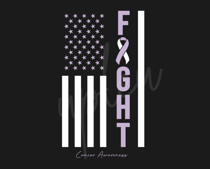Cancer SVG, Cancer Awareness SVG, Light Purple Ribbon SVG, Fight Cancer svg, Fight Flag svg, Awareness Tshirt svg, Digital Files