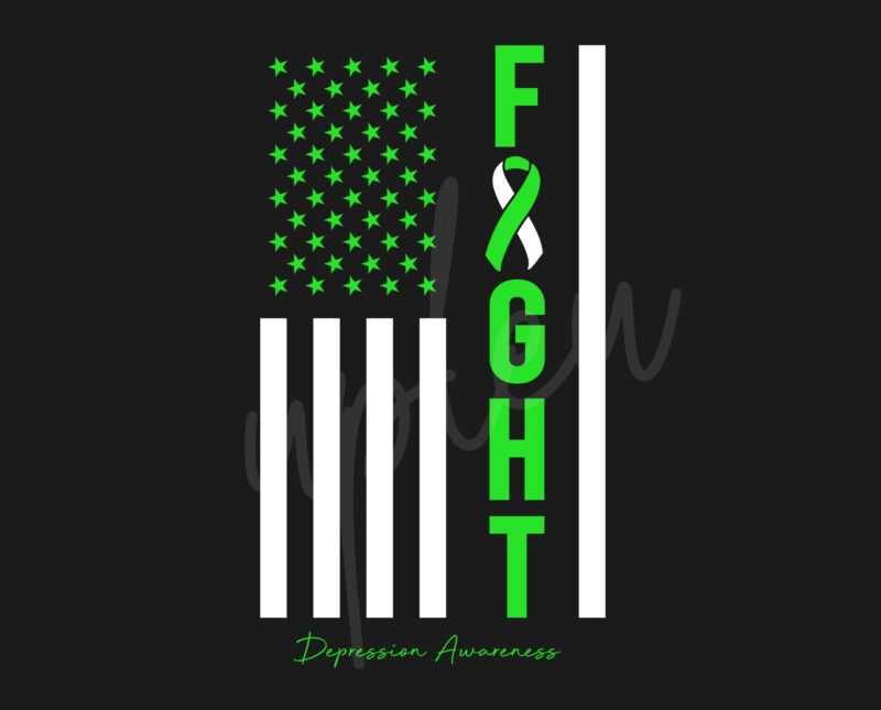 Depression SVG, Depression Awareness SVG, Lime Green Ribbon SVG, Fight Cancer svg, Fight Flage svg,Awareness Tshirt svg, Digital Files