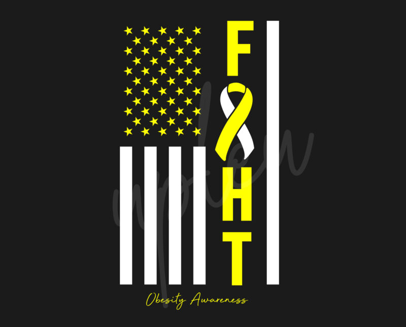 Obesity SVG,Obesity Awareness SVG, Yellow Ribbon SVG,Fight Flag svg, Fight Cancer svg, Awareness Tshirt svg, Digital Files