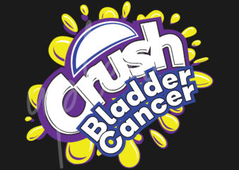 Crush Bladder Cancer SVG, Crush Bladder Cancer Awareness SVG, Blue,Yellow Abd Purple Ribbon SVG, Fight Cancer svg, Awareness Tshirt svg, Digital Files, Digital Download