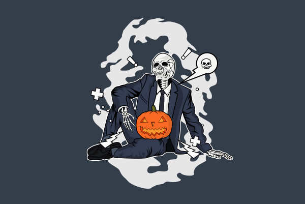 Halloween skull graphic t shirt