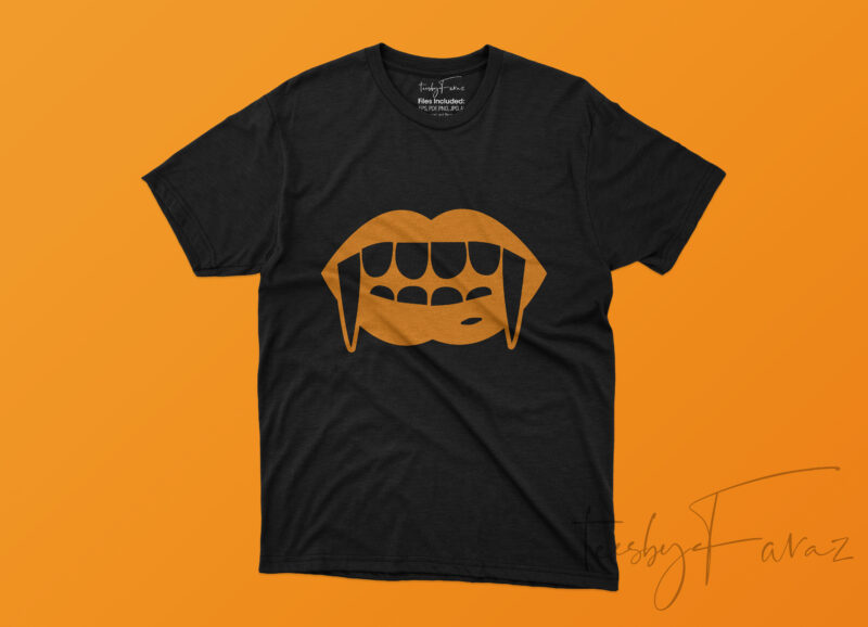 Horror Halloween lip design for t shirts