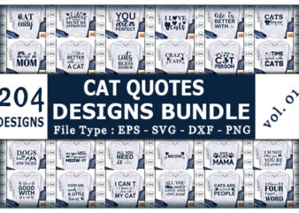 Best Selling Cat Quotes Tshirt designs Bundle