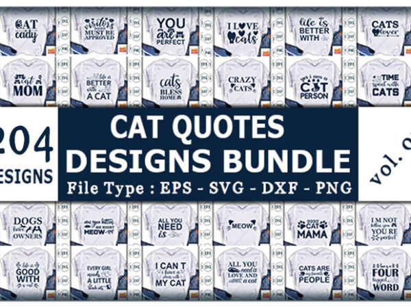 Best selling cat quotes tshirt designs bundle