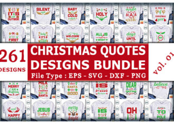 Best Selling Mega Christmas Quotes Tshirt designs Bundle