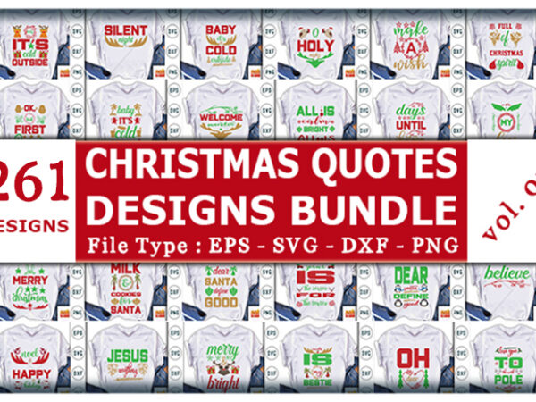 Best selling mega christmas quotes tshirt designs bundle