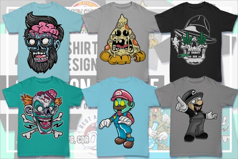 100 Cartoon Tshirt Designs Bundle