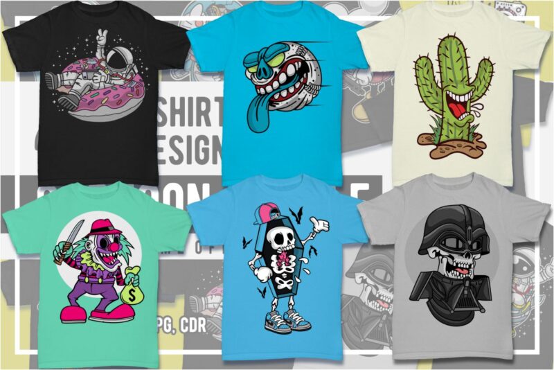 40 cartoon tshirt designs bundle #2