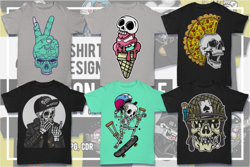 t-shirt vector 40 cartoon tshirt designs bundle #2