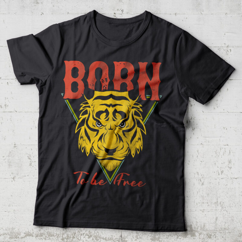 Born To Be Free. Editable t-shirt design.