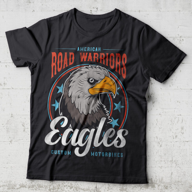 Eagles Road Warriors. Editable t-shirt design.