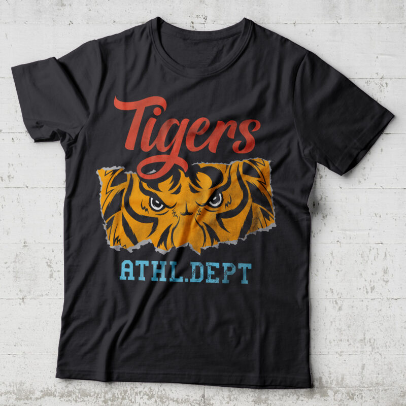 Tigers. Editable t-shirt design.