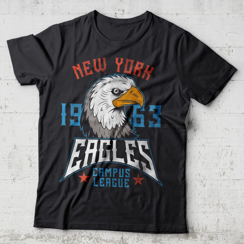 Eagles Campus League. Editable t-shirt design.