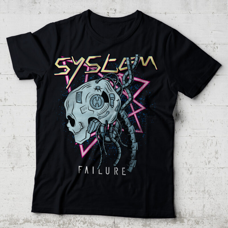 System Failure. Editable t-shirt design.