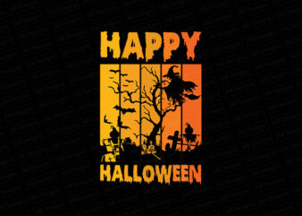 Happy Halloween, halloween horror house T-Shirt Design