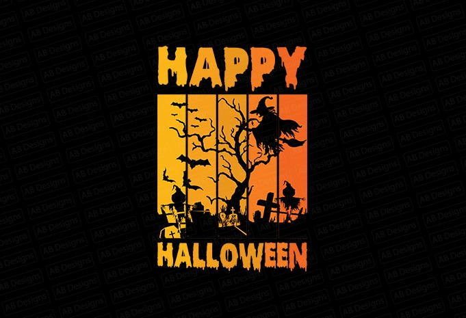 Happy Halloween, halloween horror house T-Shirt Design