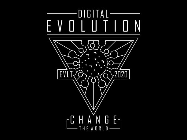 Corona, digital evolution, covid 19, virus, corona virus design t shirt vector illustration