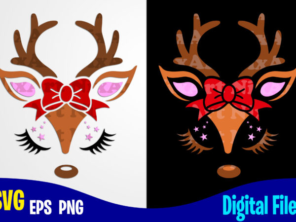 Deer face, deer head, reindeer, christmas svg, funny christmas design svg eps, png files for cutting machines and print t shirt designs for sale t-shirt design png