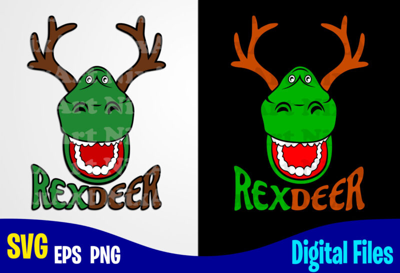 Rexdeer, Merry Christmas svg, Reindeer, Rex, Christmas svg, Funny Christmas design svg eps, png files for cutting machines and print t shirt designs for sale t-shirt design png