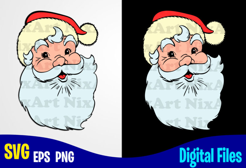 Santa, Santa face svg, Merry Christmas svg, Christmas svg, Funny Christmas design svg eps, png files for cutting machines and print t shirt designs for sale t-shirt design png