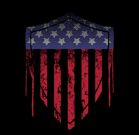 Shield with flag of usa design tshirt vector template for sale