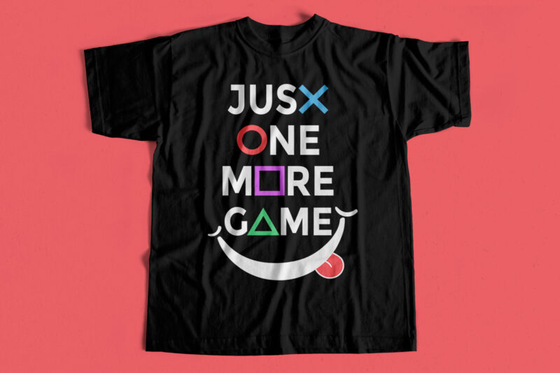 Just one more Game – Vector Typography design – Gaming T-shirt design