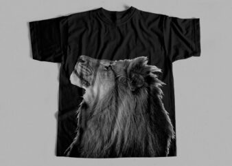 Lion T shirt design – Lion png – Black & White Lion