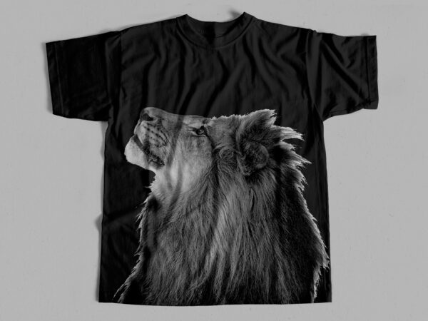 Lion t shirt design – lion png – black & white lion