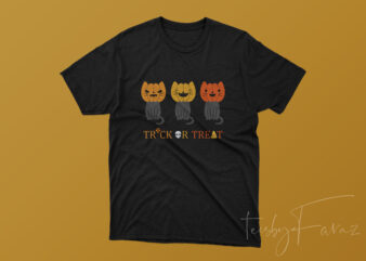 Trick or Treat | Halloween Theme T shirt design for sale