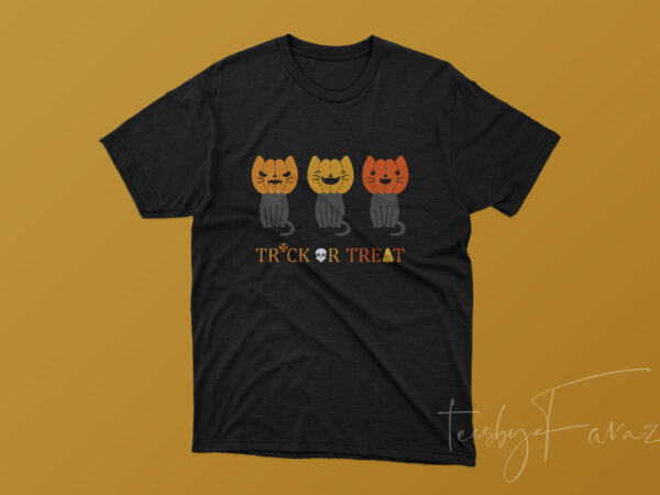 Trick or treat | halloween theme t shirt design for sale