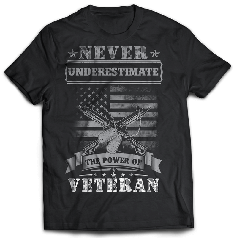 veteran never enderestimate psd file editable tshirt design part2 no 13