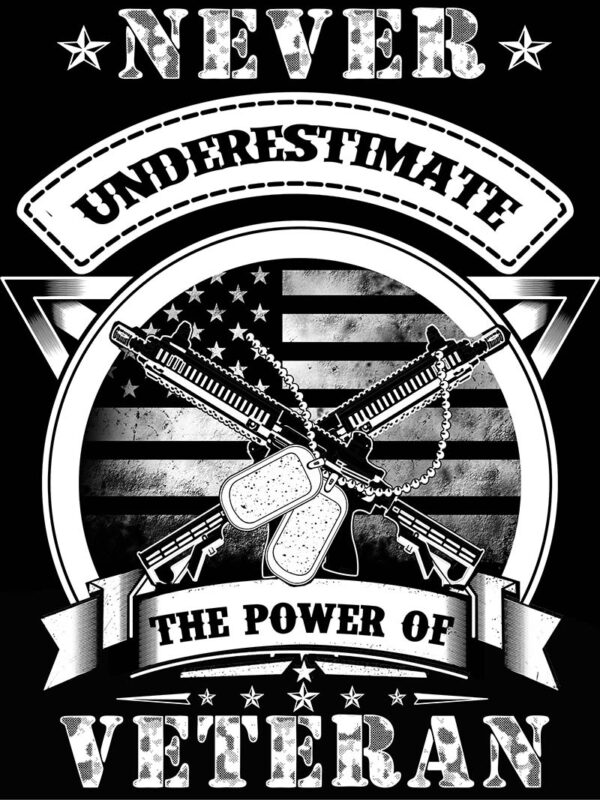 veteran never enderestimate the power of veteran psd file editable tshirt design part2 no 14