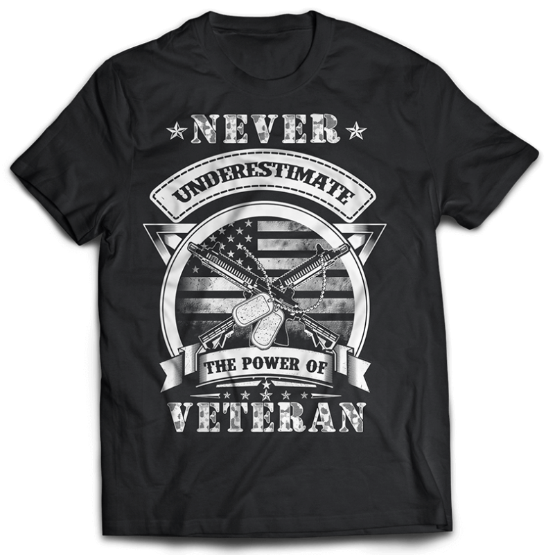veteran never enderestimate the power of veteran psd file editable tshirt design part2 no 14