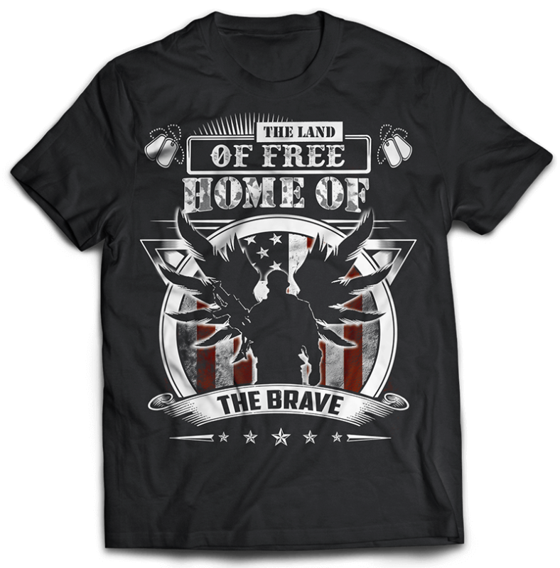 VETRAN the land of free psd file editable tshirt design part2 no 5