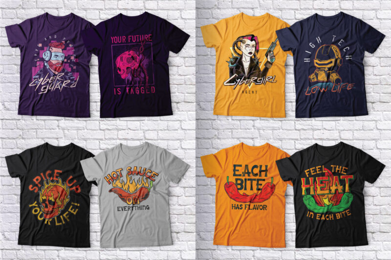 High Quality 104 T-shirt Designs Bundle