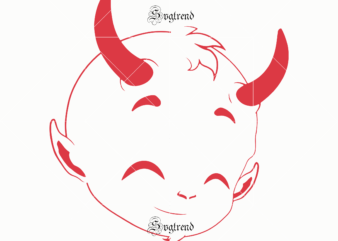 Adorable demon face on Halloween holidays, Devil smiley face tattoo Svg, Devil smiley face tattoo vector, Devils svg, Sugar Skull Svg, Skull Svg, Skull vector, Sugar skull art vector, Skull