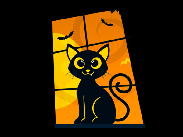 Cat happy halloween t shirt vector file