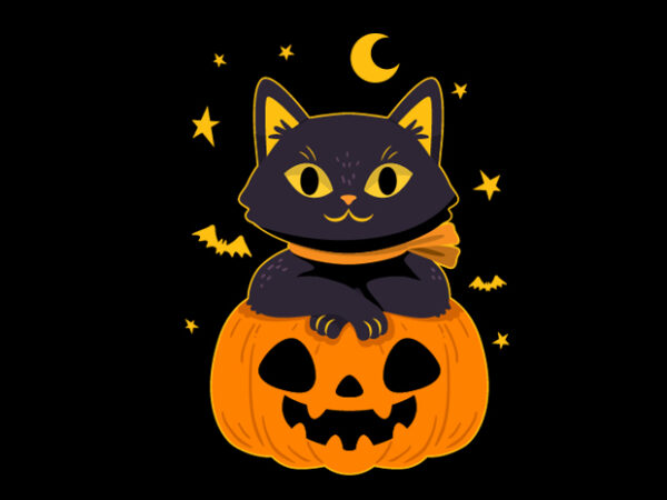 Cat happy halloween 2 t shirt vector file
