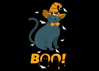 cat boo t shirt vector file