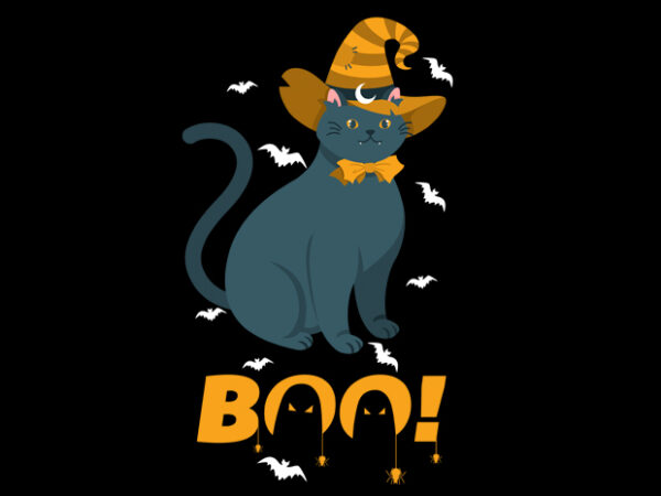 Cat boo t shirt vector file