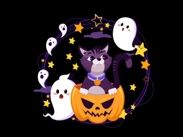 Cat happy halloween4 t shirt vector file