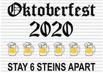 Oktoberfest 2020 Stay 6 Stein Apart svg, Beer October svg, funny beer svg, funny october svg,