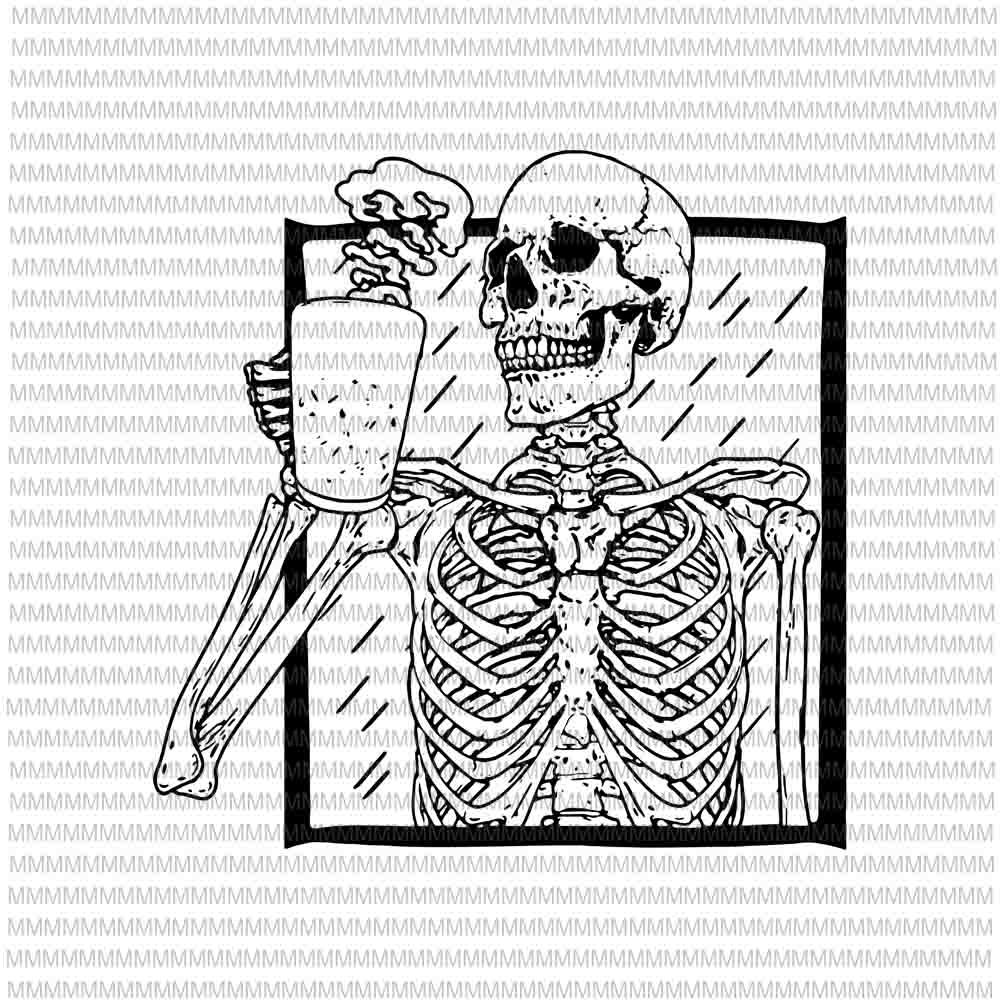 Download Halloween Coffee Drinking Skeleton Skull Coffee svg, Halloween svg, Skeleton Skull Coffeek svg ...