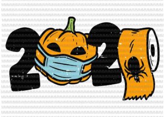 2020 Pumpkin In Mask Toilet Paper Halloween Quarantine svg, funny halloween svg, halloween svg
